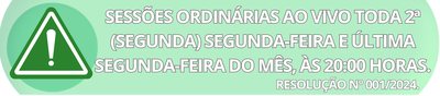 SESSÕES ORDINÁRIA ÀS 20H00