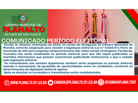 Suspensão Temporária de Conteúdos da Câmara Municipal de Planalto durante o Período Eleitoral.